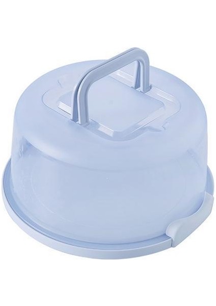 2x Plastik Kek Kutusu Yuvarlak Kek Depolama Taşıyıcı Konteyner Kilitlenebilir Kapak Blue(Yurt Dışından)