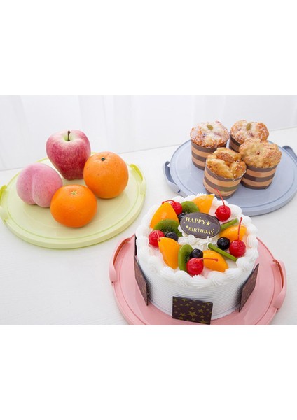 2x Plastik Kek Kutusu Yuvarlak Kek Depolama Taşıyıcı Konteyner Kilitlenebilir Kapak Blue(Yurt Dışından) fırsatları