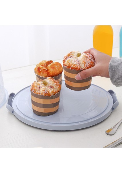 2x Plastik Kek Kutusu Yuvarlak Kek Depolama Taşıyıcı Konteyner Kilitlenebilir Kapak Blue(Yurt Dışından) indirimleri