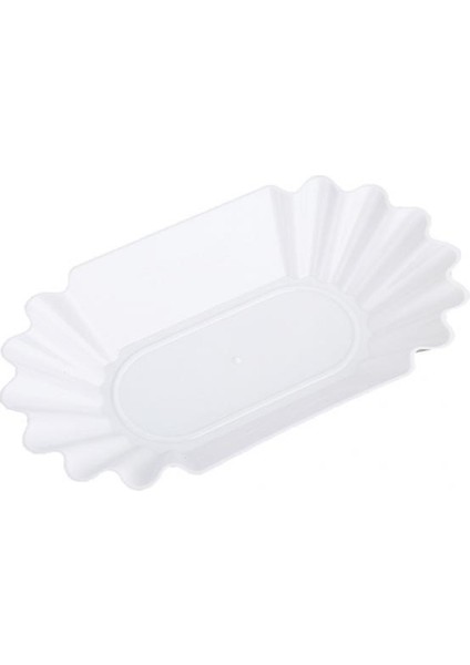 4x Plastik Plaka Kahve Çekirdeği Tepsi Oval Sunucu Konteyner Sofra Beyaz