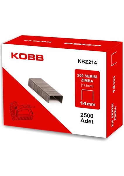 Kobb Kbz214 14mm 2500 Adet 200 Serisi Ağır Hizmet Tipi Zımba Teli