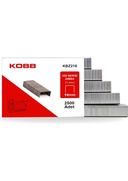 Kobb Kbz216 16mm 2500 Adet 200 Serisi Ağır Hizmet Tipi Zımba Teli