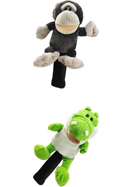 2x Golf Kulübü Kafa Kapak Ahşap Sürücü Kafası Kapak Kol