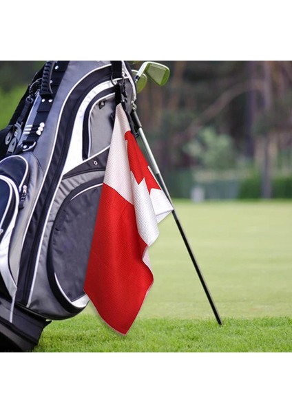 Golf Takımı Için Golf Poşeti Için Klipli Mikrofiber Örgü Desen Emmek Teras Kanada Bayrağı modelleri
