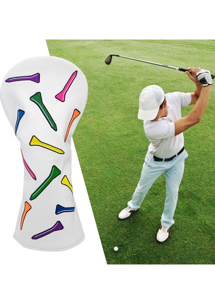 Dayanıklı Pu Golf Ahşap Kafa Kapak Fairway Headcover Guard Sleeve Durumda Guard Desen 16X33 cm fırsatları