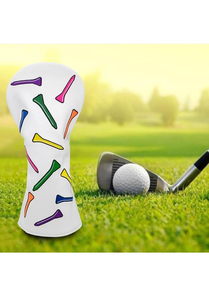 Dayanıklı Pu Golf Ahşap Kafa Kapak Fairway Headcover Guard Sleeve Durumda Guard Desen 16X33 cm indirimleri