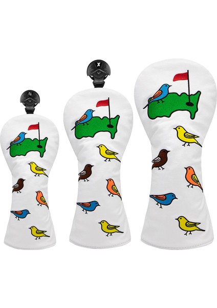 Golf Kulübü Kafa Kapak ile Değiştirilebilir Etiket Golfçü Ekipmanları Pu Deri 3 Adet Hayır 1 3 Ut