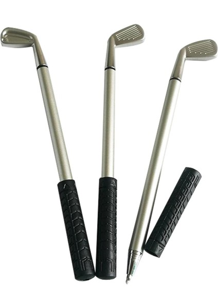 3 Mini Golf Kulübü Putter Kalem Seti Yenilik Golfçüler Dekor Hediye Mevcut Siyah fiyatları