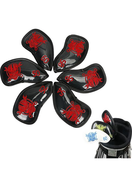 Golf Demir Headcover Kaymaz Kulübü Kafa Örtüsü Kafatası Tasarım Koruyucu Guard Kırmızı fiyatları