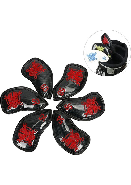 Golf Demir Headcover Kaymaz Kulübü Kafa Örtüsü Kafatası Tasarım Koruyucu Guard Kırmızı fırsatları