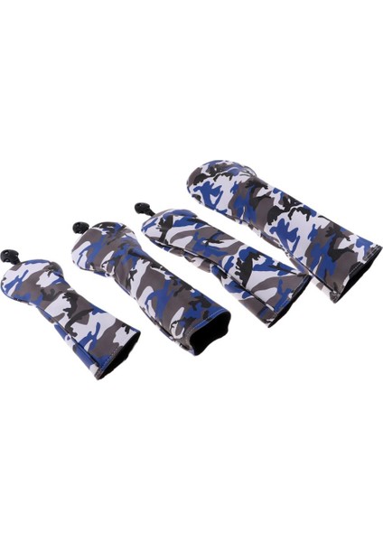 4 Adet Ut Woods Kafa Kapak Kulübü Kapak ile Değiştirilebilir No. Tag Blue Camo Mavi