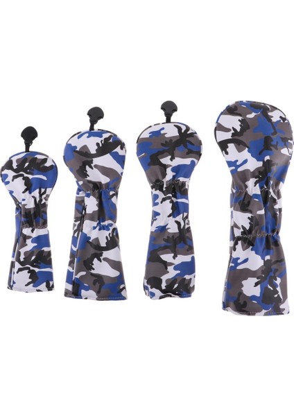 4 Adet Ut Woods Kafa Kapak Kulübü Kapak ile Değiştirilebilir No. Tag Blue Camo Mavi