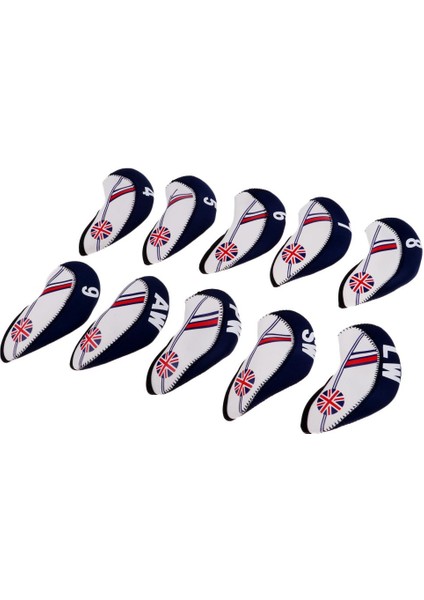 10 Adet Golf Headcovers Başkanı Demir Koruyun Birliği Bej + Koyu Mavi Kapakları(Yurt Dışından)