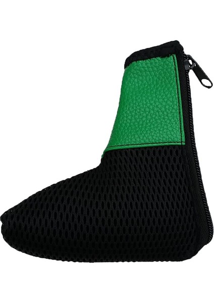 Hafif Örgü Pu Golf Atıcı Kafa Kapak Fermuar Headcover Koruyucu Yeşil