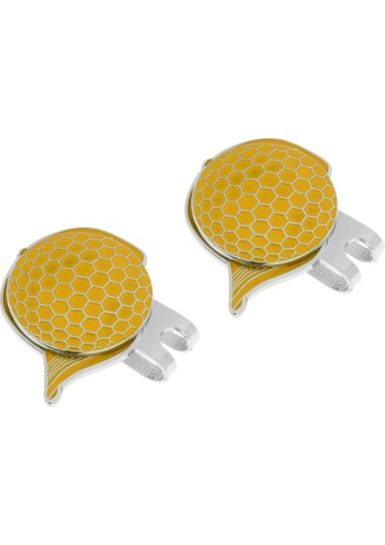 2 x Desen Golf Manyetik Visor ve Şapka Klip Ball Marker Sarı