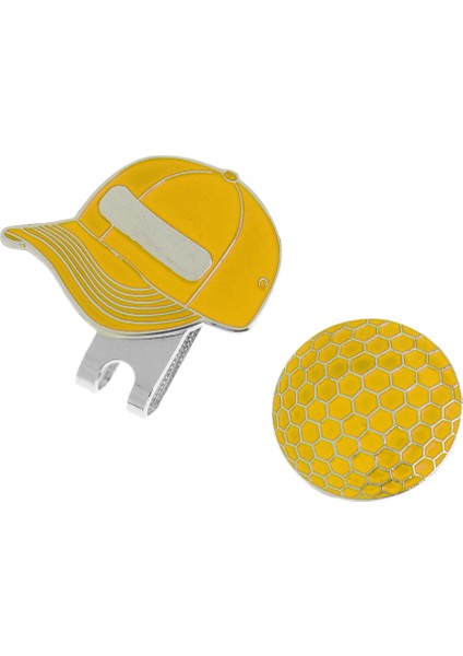 2 x Desen Golf Manyetik Visor ve Şapka Klip Ball Marker Sarı modelleri