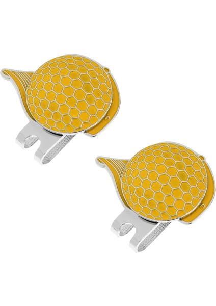 2 x Desen Golf Manyetik Visor ve Şapka Klip Ball Marker Sarı fırsatları