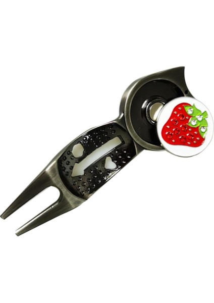 3 In 1 Golf Divot Onarım Çatal Topu Marker Hattı Marker Hizalama Araçları Kırmızı modelleri