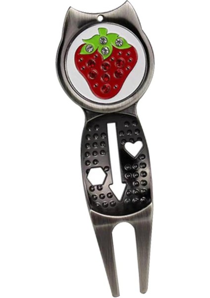 3 In 1 Golf Divot Onarım Çatal Topu Marker Hattı Marker Hizalama Araçları Kırmızı fırsatları