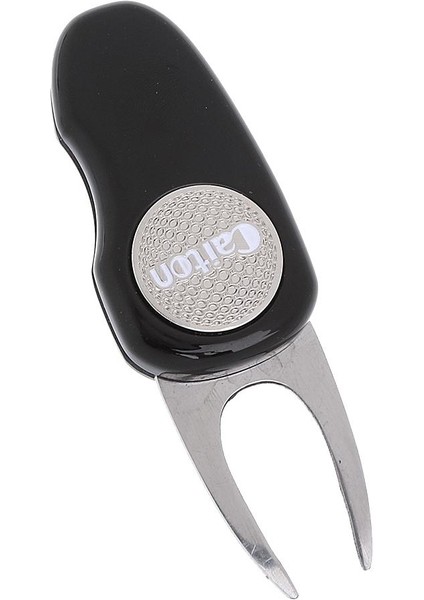 Taşınabilir Anahtarlanabilir Katlanır Golf Divot Onarım Aracı ile Manyetik Top Marker Siyah (Yurt Dışından)