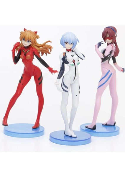 Disney 3 Adet Anime Ayanami Rei Evangelion Eva Pvc Figürleri 13CM