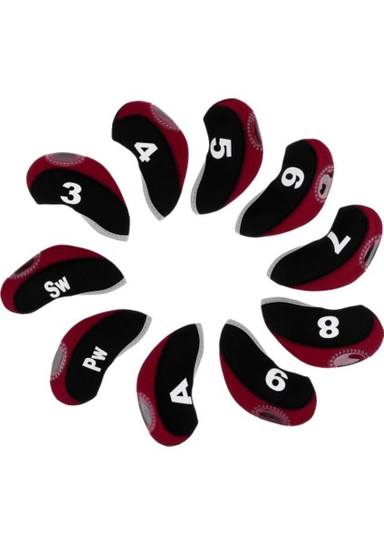 10 Adet Neopren Golf Kulübü Başkanı Demir Koruyucu Siyah + Claret Kapakları fiyatları
