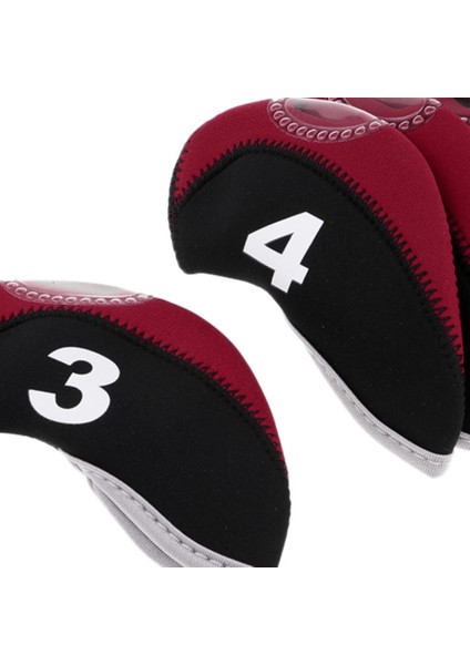 10 Adet Neopren Golf Kulübü Başkanı Demir Koruyucu Siyah + Claret Kapakları modelleri
