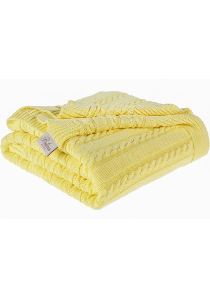 Örgü Koltuk Şalı 130 x 170 cm Sarı