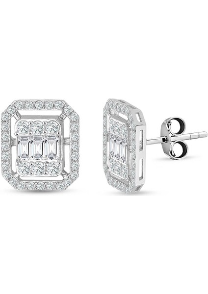 1.53 Ct Baget Kare Tektaş Küpe