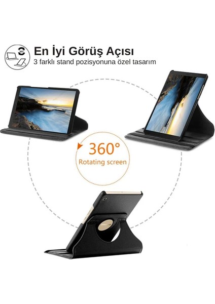 Lenovo Tab M10 Hd (2.nesil) TB-X306F Kılıf Dönebilen Standlı Tablet Kılıfı + Ekran Koruyucu + Kalem