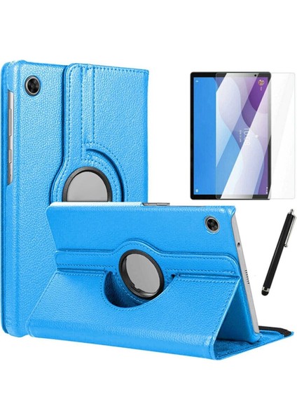 Lenovo Tab M10 Hd (2.nesil) TB-X306F Kılıf Dönebilen Standlı Tablet Kılıfı + Ekran Koruyucu + Kalem