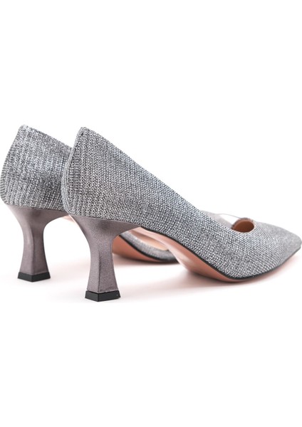 353 Platin Simli Topuklu Kadın Ayakkabı Zarif Tasarım Şık Gece ve Davetler İçin fiyatları