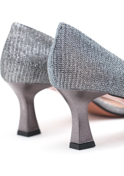 353 Platin Simli Topuklu Kadın Ayakkabı Zarif Tasarım Şık Gece ve Davetler İçin fırsatları