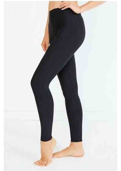 Bayan Düz Uzun Siyah Tayt