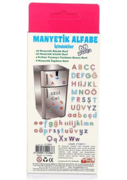 Dıy Toy Manyetik Alfabe 66 Parça % Orjinal