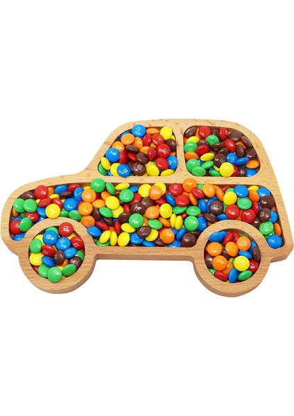 Ahşap Araba Model Servis Tabağı 26CM