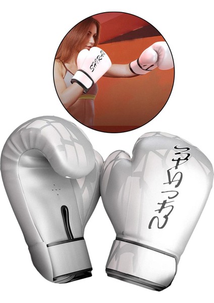 Boks Eldiveni Sparring Pu Deri Kickboks Delme Çantası Mitts 8oz_white