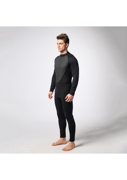 3mm Geri Fermuar Wetsuit Kayık Sörf Yelken Dalış Su Sporları Için M