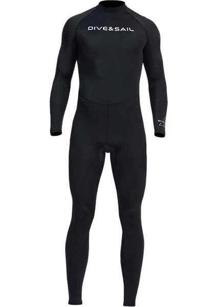 Premium Dalış Wetsuit Uzun Kollu Siyah Tam Vücut Dalış Suit Mayo M