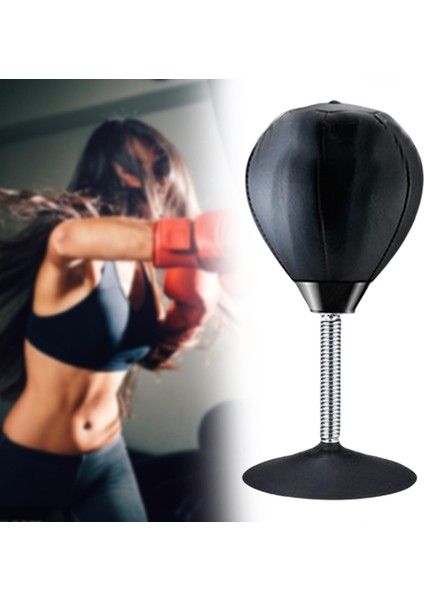 Masaüstü Delme Çanta Masa Freestanding Boks Hız Topu Ofis Egzersiz Siyah Için fırsatları