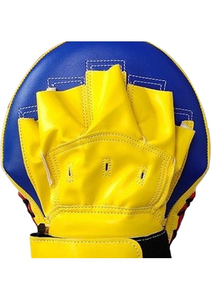 Boks Kavisli Odak Mitts Pu Pratik Strike Pad Muay Thai Egzersiz Kalkanı Sarı Mavi fırsatları