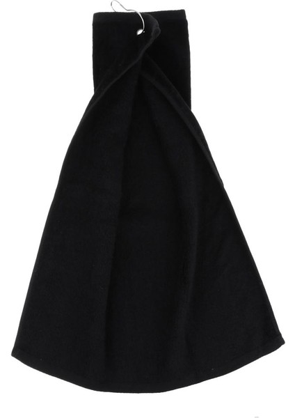 Üç Katlı Yürüyüş Pamuk Golf Spor Çantası Temiz Havlu ile Karabina Klipsi Siyah