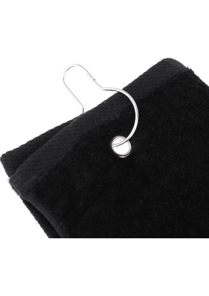 Üç Katlı Yürüyüş Pamuk Golf Spor Çantası Temiz Havlu ile Karabina Klipsi Siyah modelleri