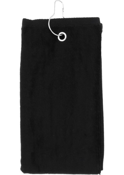 Üç Katlı Yürüyüş Pamuk Golf Spor Çantası Temiz Havlu ile Karabina Klipsi Siyah indirimleri