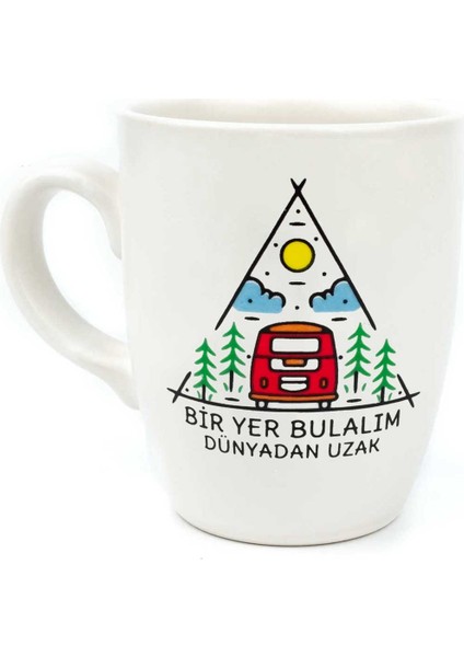 Bir Yer Bulalım Dünyadan Uzak 02 Krem Oval Kupa