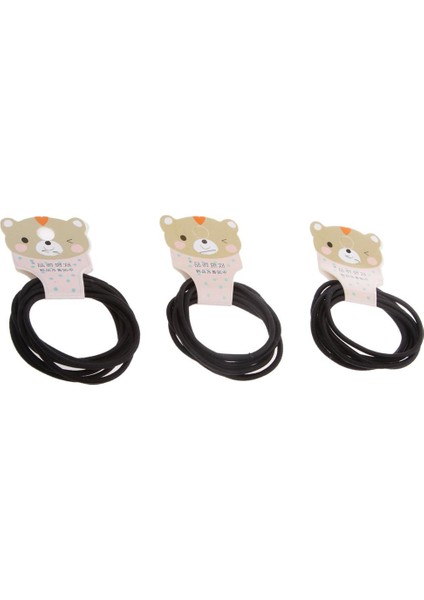 24X Saç Elastics Kauçuk Bantlar Örgüler Kadınlar Kız Saç Dekor Siyah (Yurt Dışından)