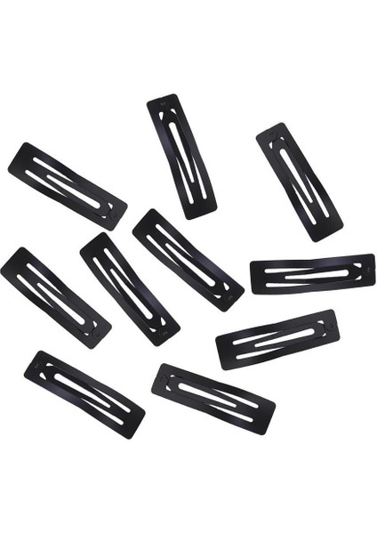 10 Parça Siyah Metal Yapış Klipler Dıy Saç Pimleri Slaytlar Boşluklar Dikdörtgen 3.1 " (Yurt Dışından)