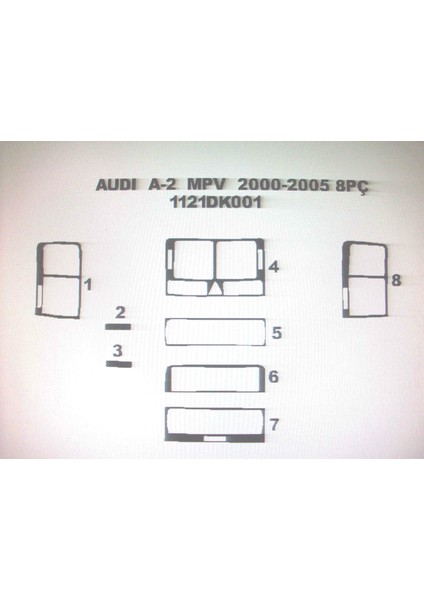Audi A2 2000/2005 Arası 8 Parça Maun Torpido Kaplama