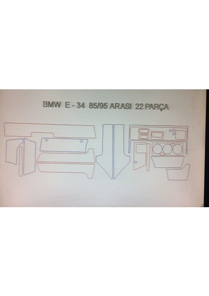 Bmw E34 1998/1995 Arası 22 Parça Maun Torpido Kaplama