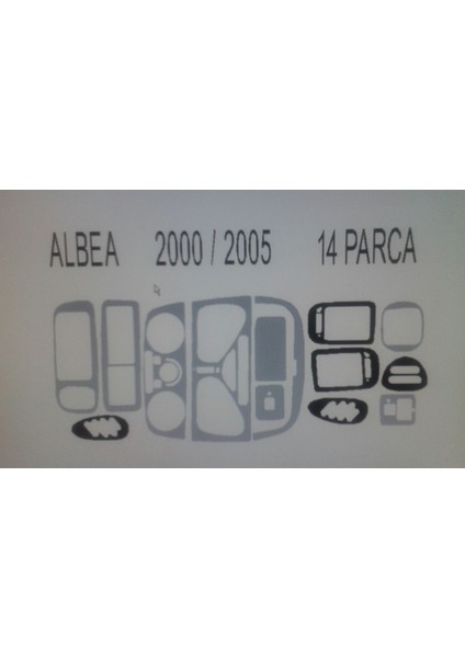 Fiat Albea 2002/2006 Arası 14 Parça Maun Torpido Kaplama